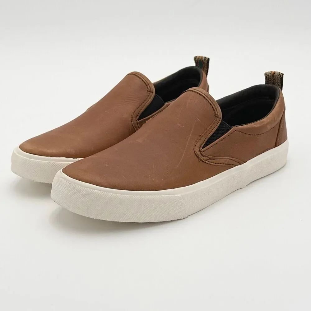 Inkkas Mustang Brown Leather Slip On Sneakers - US Women’s 7 / EU 38 New With Ta